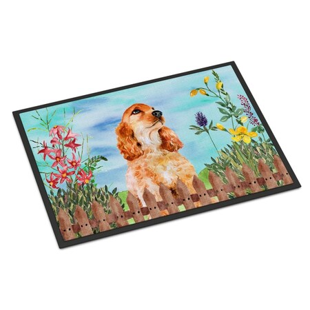Carolines Treasures Cocker Spaniel Spring Indoor or Outdoor Mat - 24 x 36 in. CK1268JMAT
